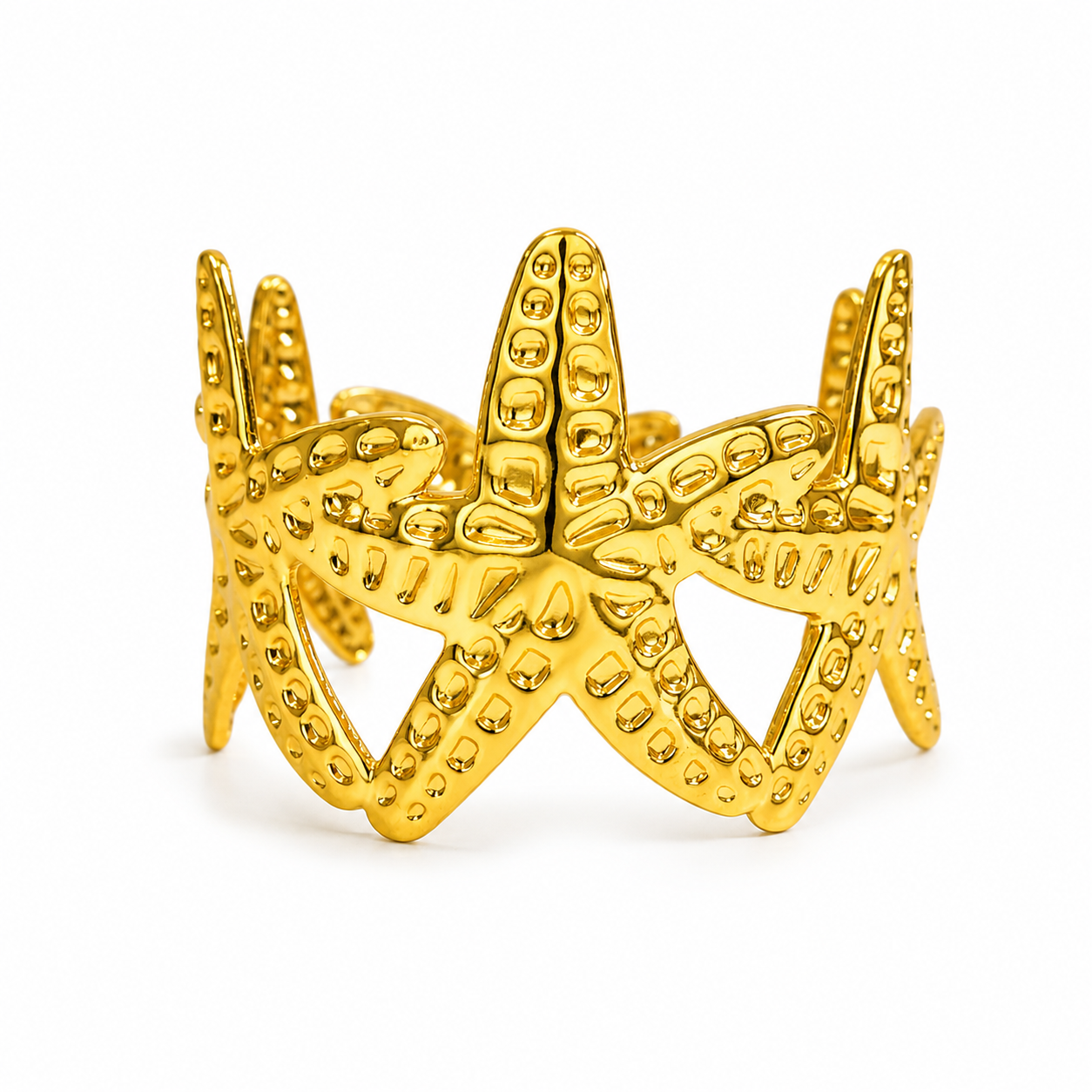 101438 Wide stainless steel bracelet one size - stars