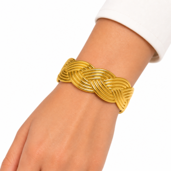 Wide stainless steel bracelet one size - Dhafayer