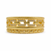 Wide stainless steel bracelet one size - multilayered