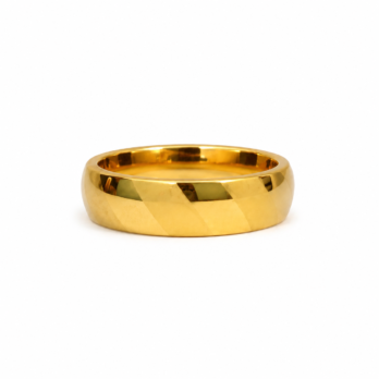 Stainless steel ring with slanted lines - thin