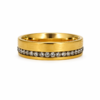 Stainless steel ring Versace band with rhinestones – thin