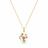 Stainless steel chain with colorful roses