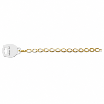 Stainless steel bracelet with oval rings and stones