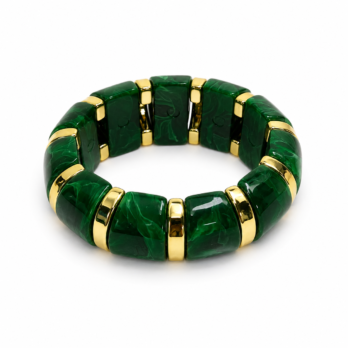 Wide Elastic Acrylic Resin Bracelet – green