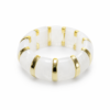 Wide Elastic Acrylic Resin Bracelet – white