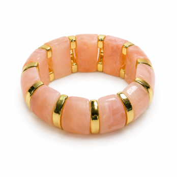 Wide Elastic Acrylic Resin Bracelet – Pink